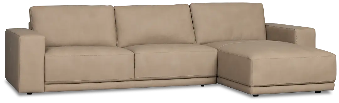 Kellan Taupe Leather Right Chaise Sectional Kellan Taupe Leather Right Chaise Sectional