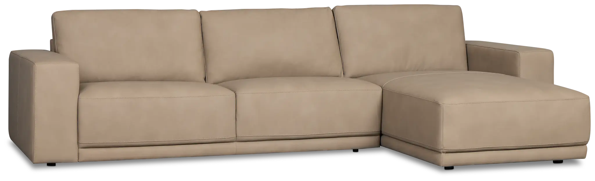 Kellan Taupe Leather Right Chaise Sectional Kellan Taupe Leather Right Chaise Sectional