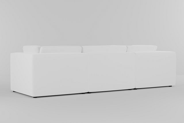 Destin Suave White Fabric 4-piece Modular Sectional