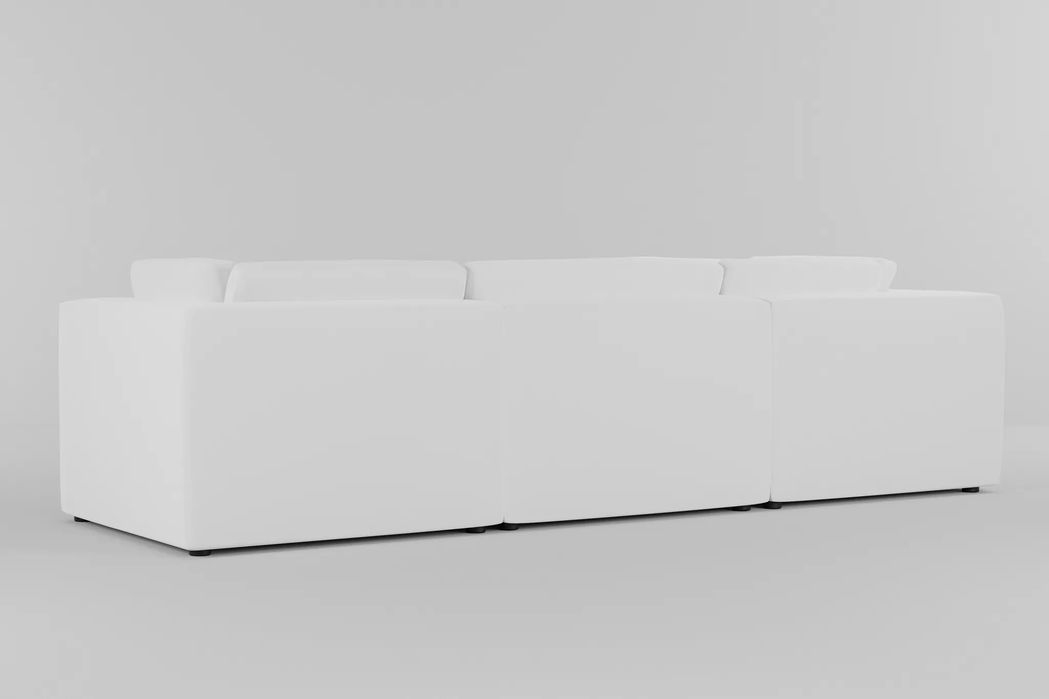 Destin Suave White Fabric 4-piece Modular Sectional