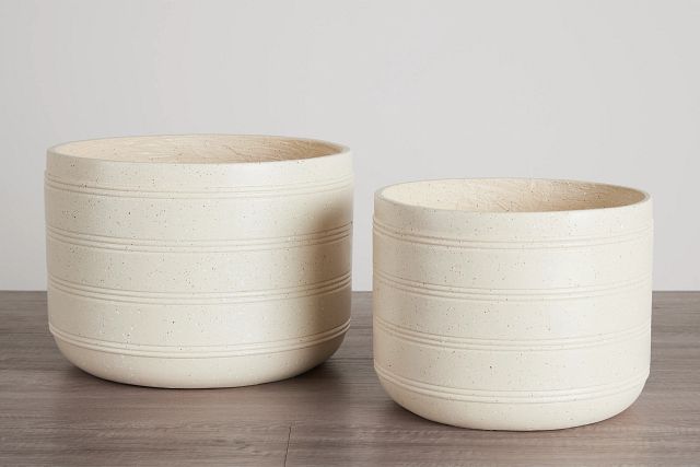 Kenna Ivory Set Of 2 Planter