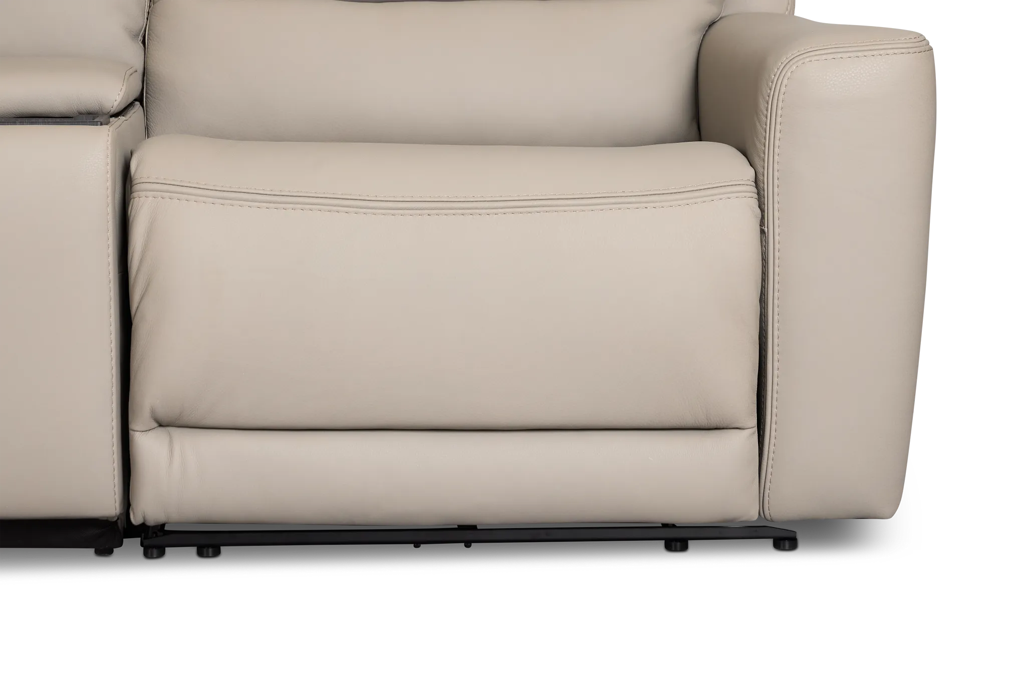 Wilder Taupe Leather Medium Dual Power 2-arm Reclining Sectional