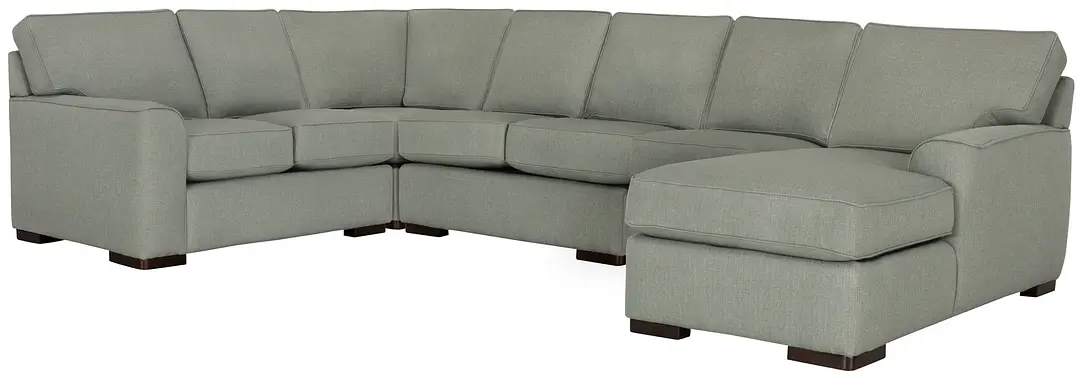 Austin Green Fabric Large Right Chaise Sectional Austin Green Fabric Large Right Chaise Sectional