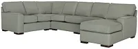 Austin Green Fabric Large Right Chaise Sectional