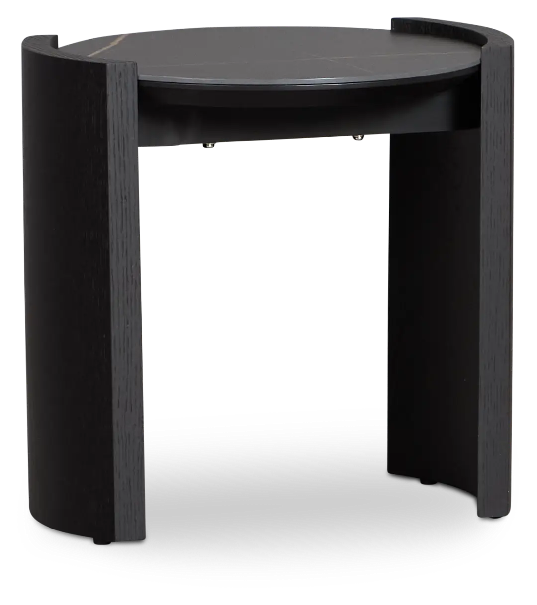 Nomad Black Ceramic Round End Table Nomad Black Ceramic Round End Table
