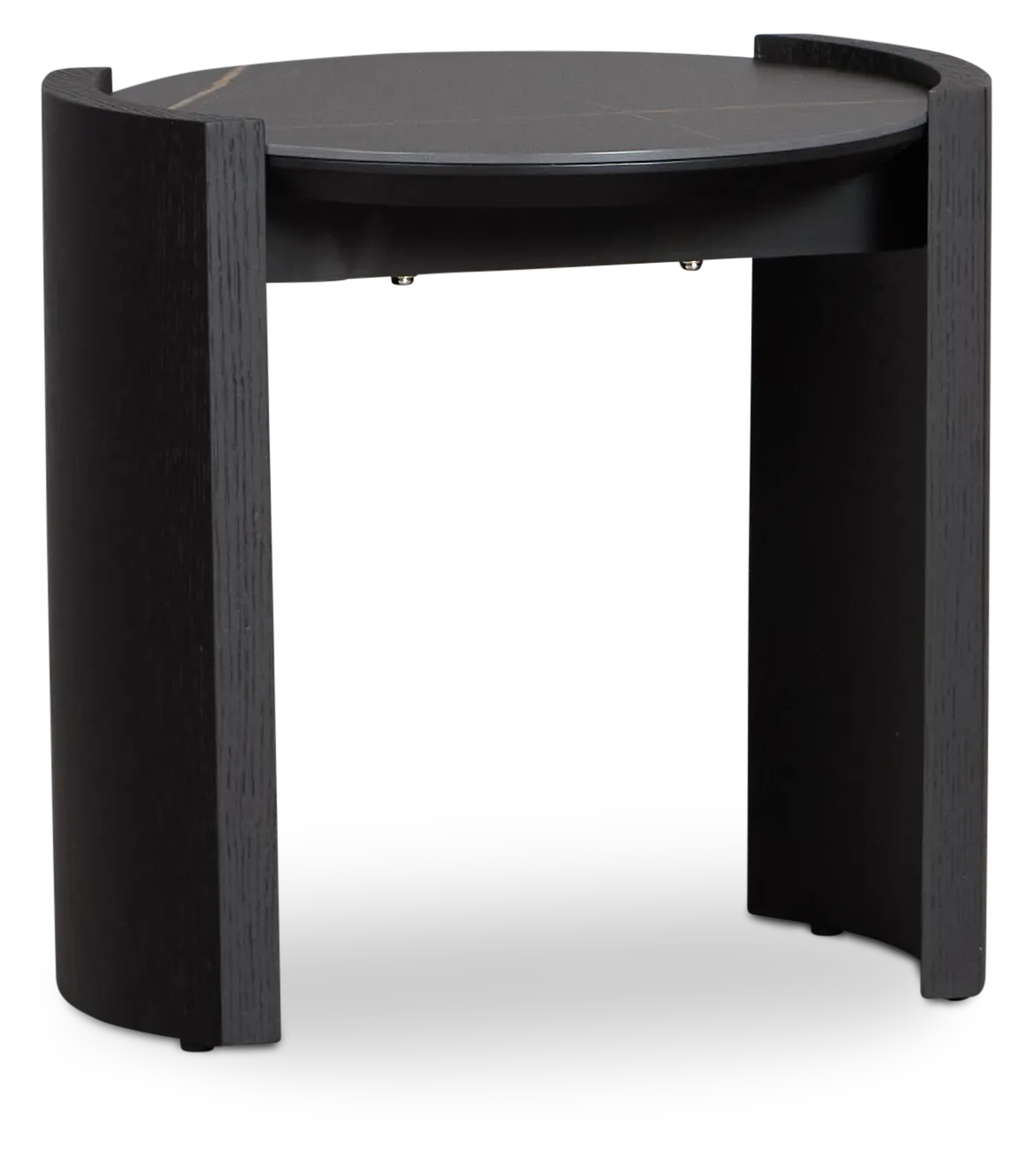 Nomad Black Ceramic Round End Table
