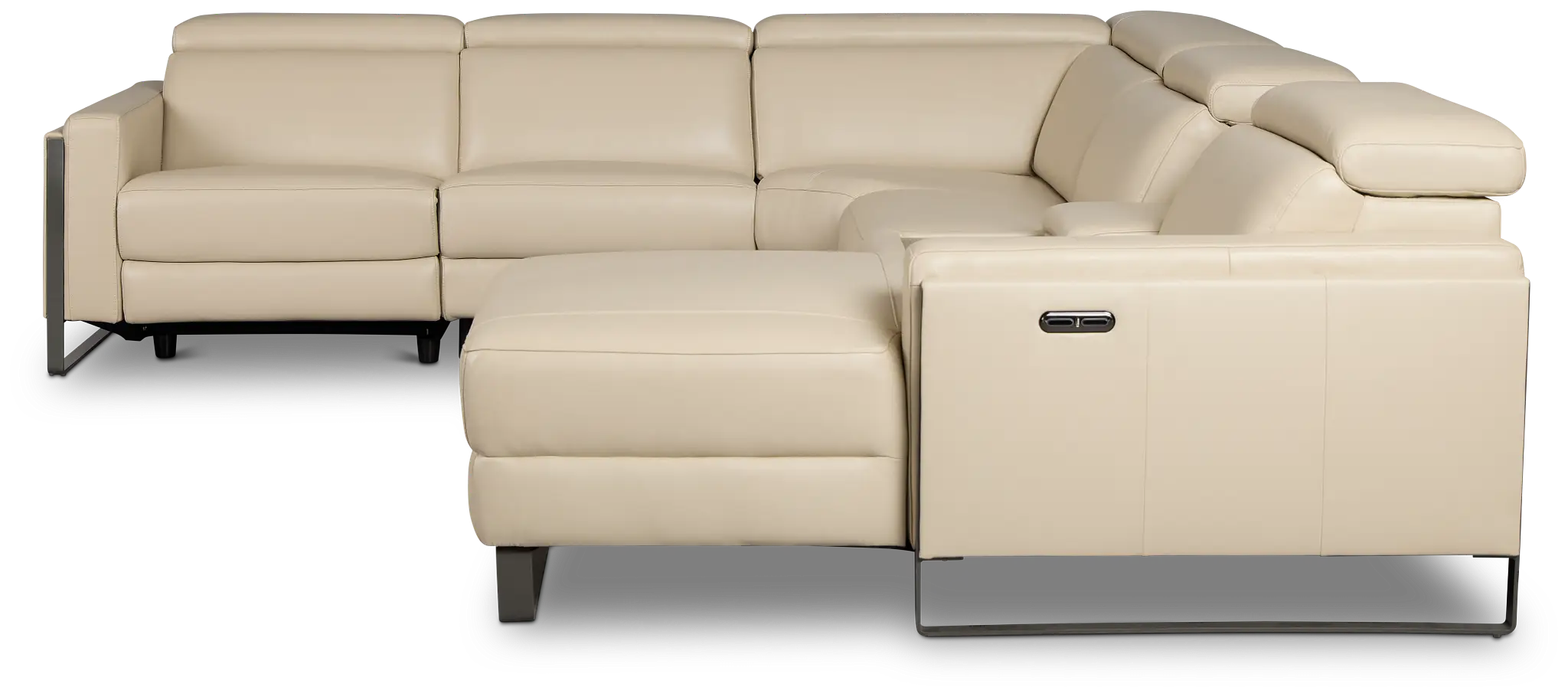 Atlas Taupe Lthr/vinyl Medium Dual Power Right Chaise Sectional Atlas Taupe Lthr/vinyl Medium Dual Power Right Chaise Sectional