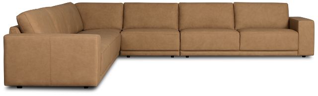 Kellan Light Brown Leather Large Two-arm Sectional