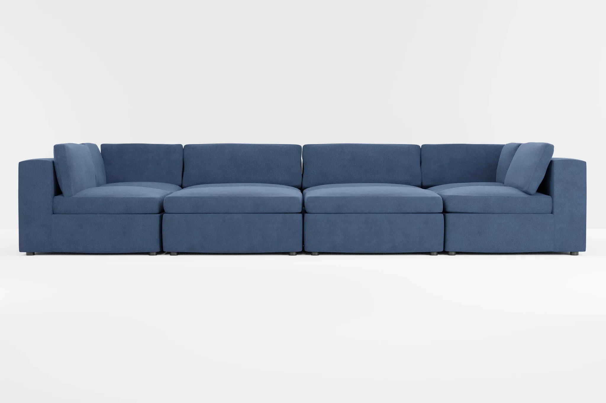 Destin Revenue Dark Blue Fabric 8-piece Pit Sectional