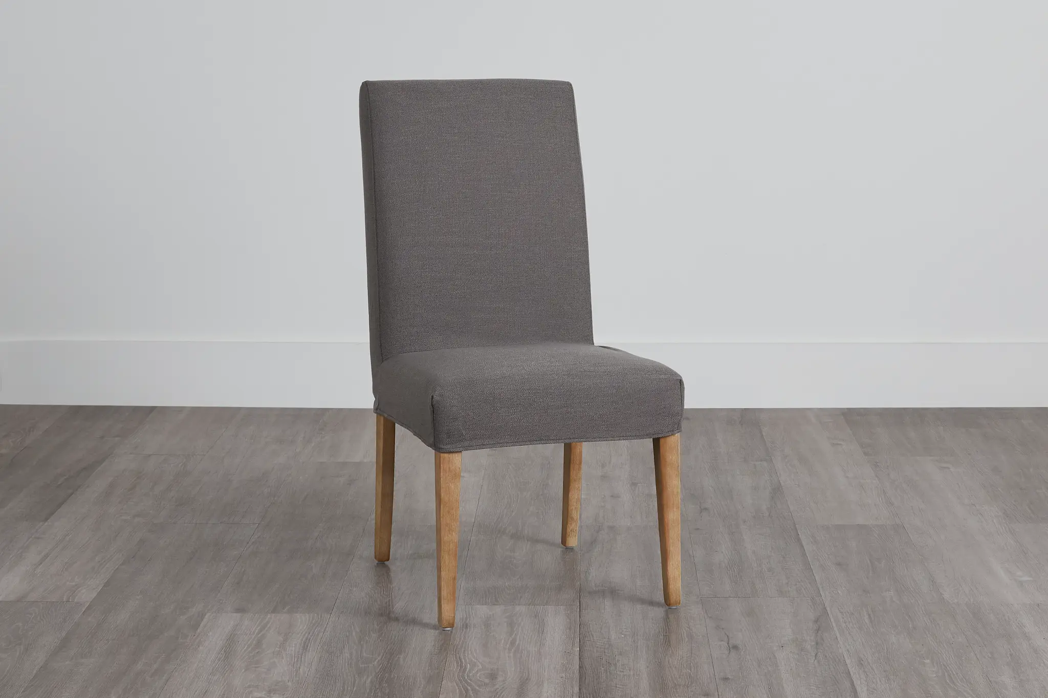 Harbor Dark Gray Short Slipcover Chair With Light Tone Leg Harbor Dark Gray Short Slipcover Chair With Light Tone Leg