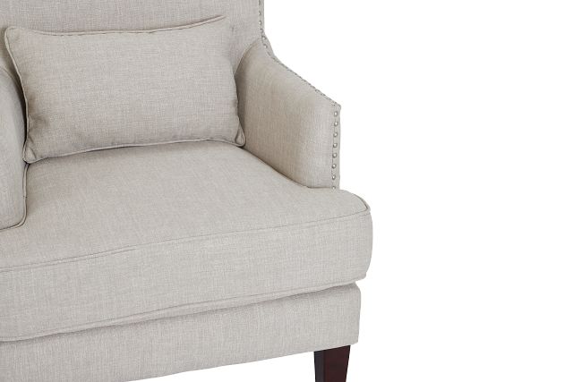 kori upholstered high back taupe accent chair