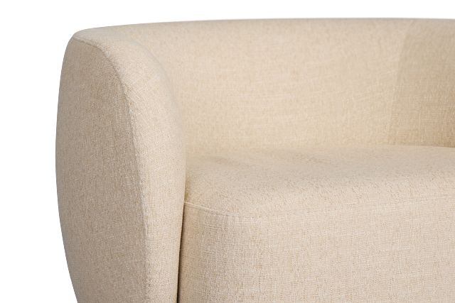 Cleo Beige Fabric Swivel Accent Chair