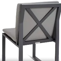 Linear Dark Gray Aluminum Cushioned Chair