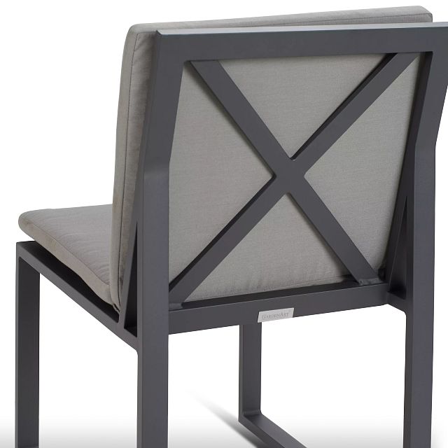 Linear Dark Gray Aluminum Cushioned Chair