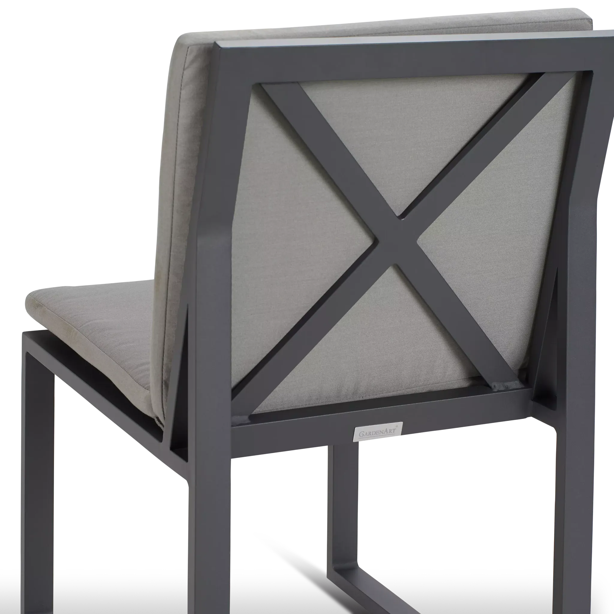 Linear Dark Gray Aluminum Cushioned Chair