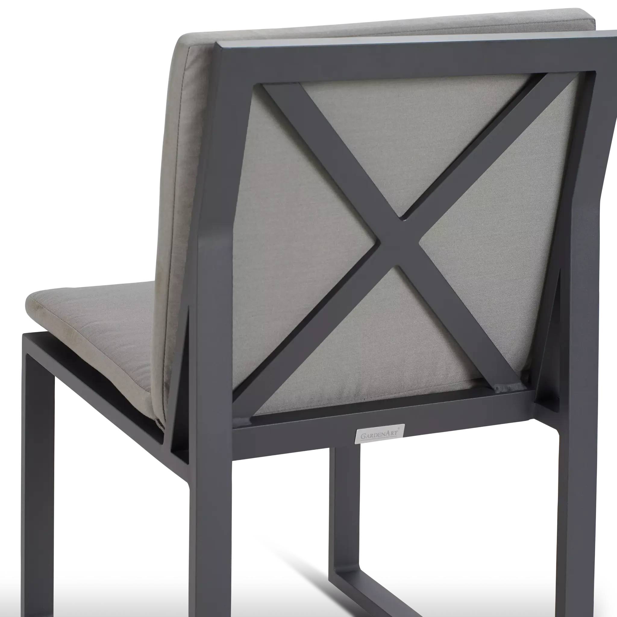 Linear Dark Gray Aluminum Cushioned Chair Linear Dark Gray Aluminum Cushioned Chair