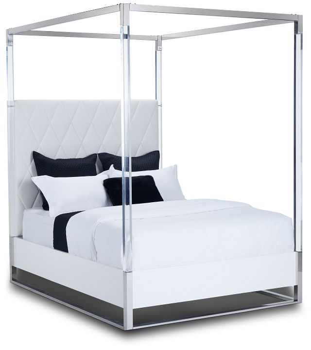 Miami White Uph Canopy Bed