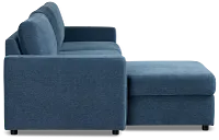 Addie Blue Fabric Left Chaise Storage Sectional