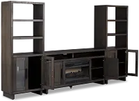 Richmond Gray 64" Door Pier Entertainment Wall With Fireplace