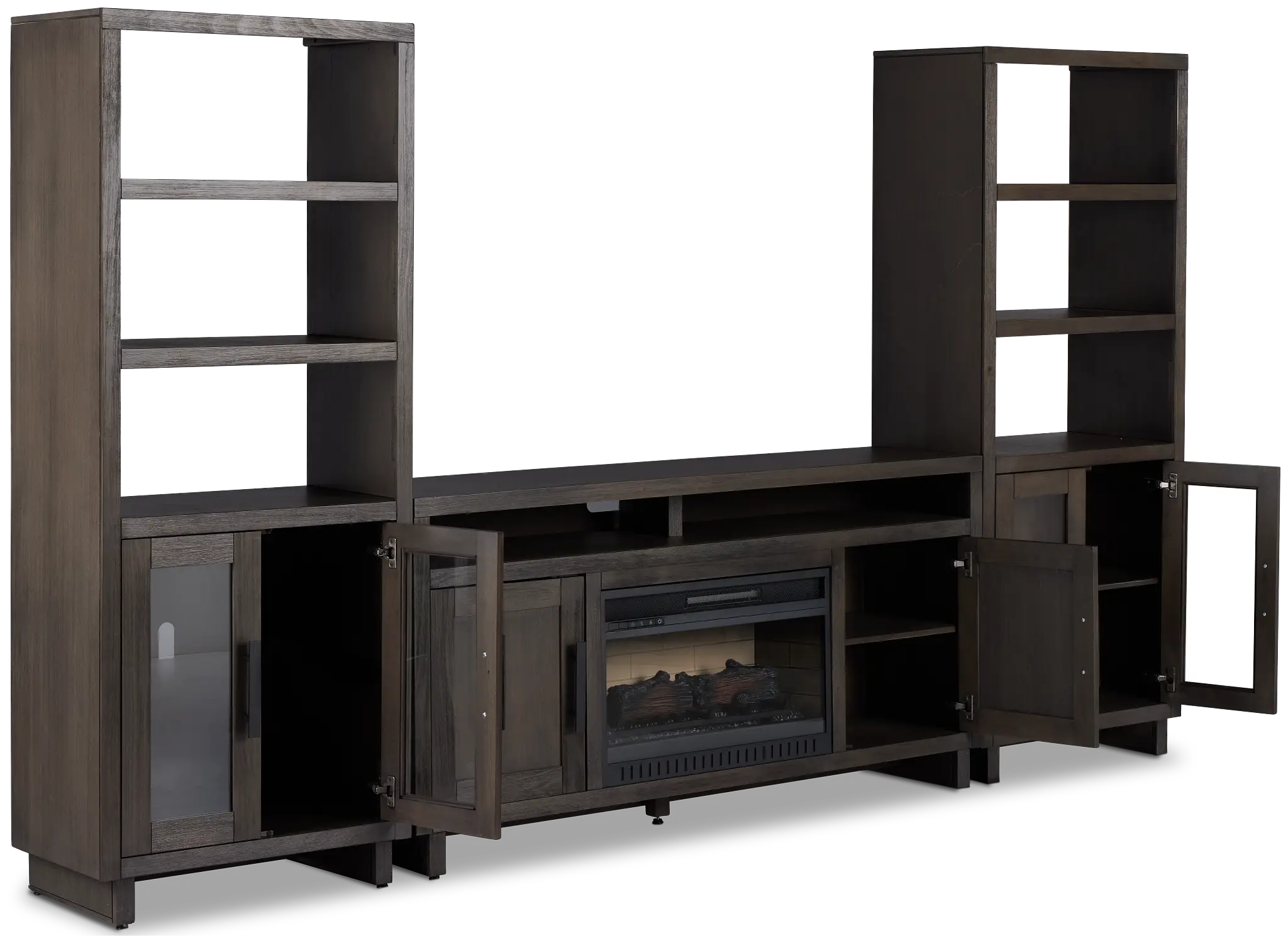 Richmond Gray 64" Door Pier Entertainment Wall With Fireplace Richmond Gray 64" Door Pier Entertainment Wall With Fireplace