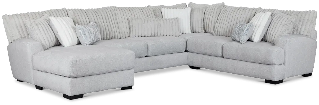 Kylie Light Gray Fabric Medium Left Chaise Sectional