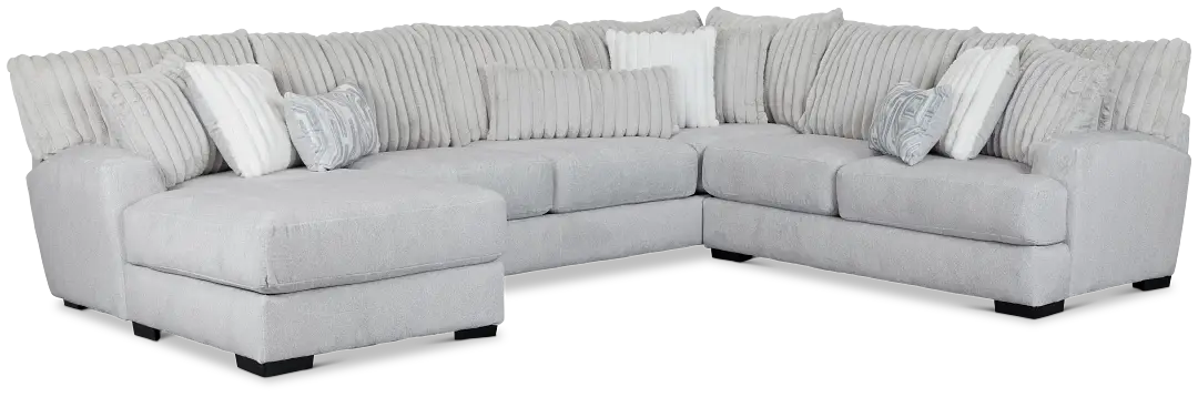 Kylie Light Gray Fabric Medium Left Chaise Sectional Kylie Light Gray Fabric Medium Left Chaise Sectional