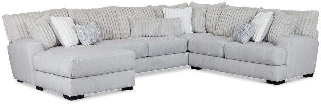 Kylie Light Gray Fabric Medium Left Chaise Sectional