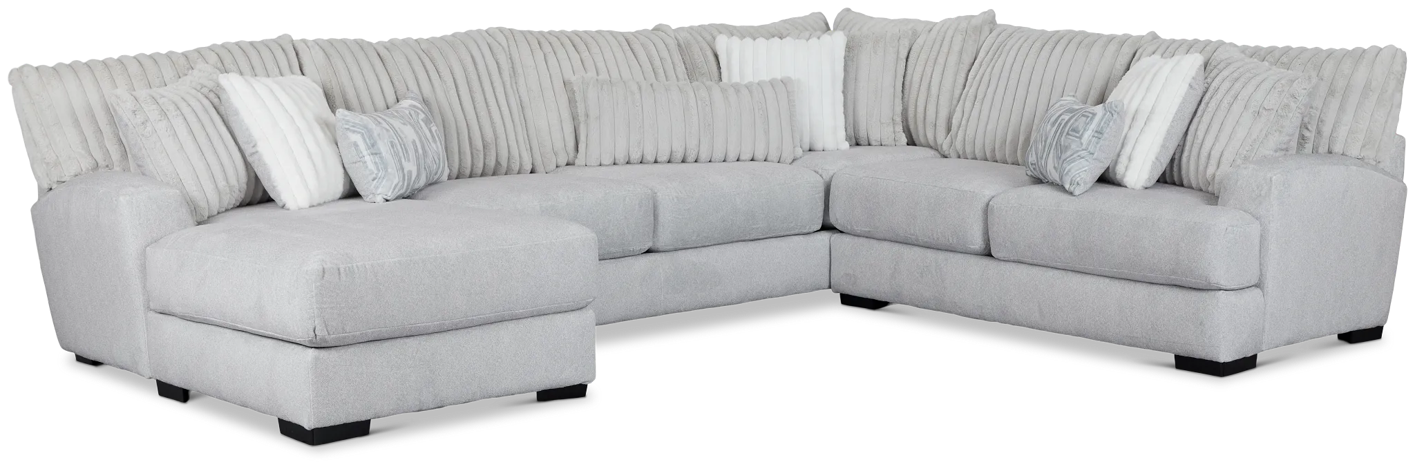 Kylie Light Gray Fabric Medium Left Chaise Sectional