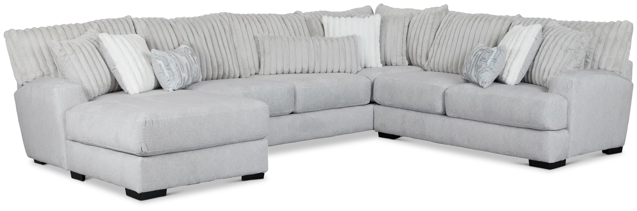 Kylie Light Gray Fabric Medium Left Chaise Sectional Kylie Light Gray Fabric Medium Left Chaise Sectional