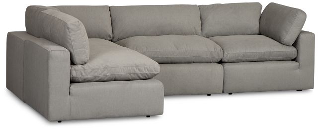 Grant Light Gray Fabric 4-piece Modular Sectional