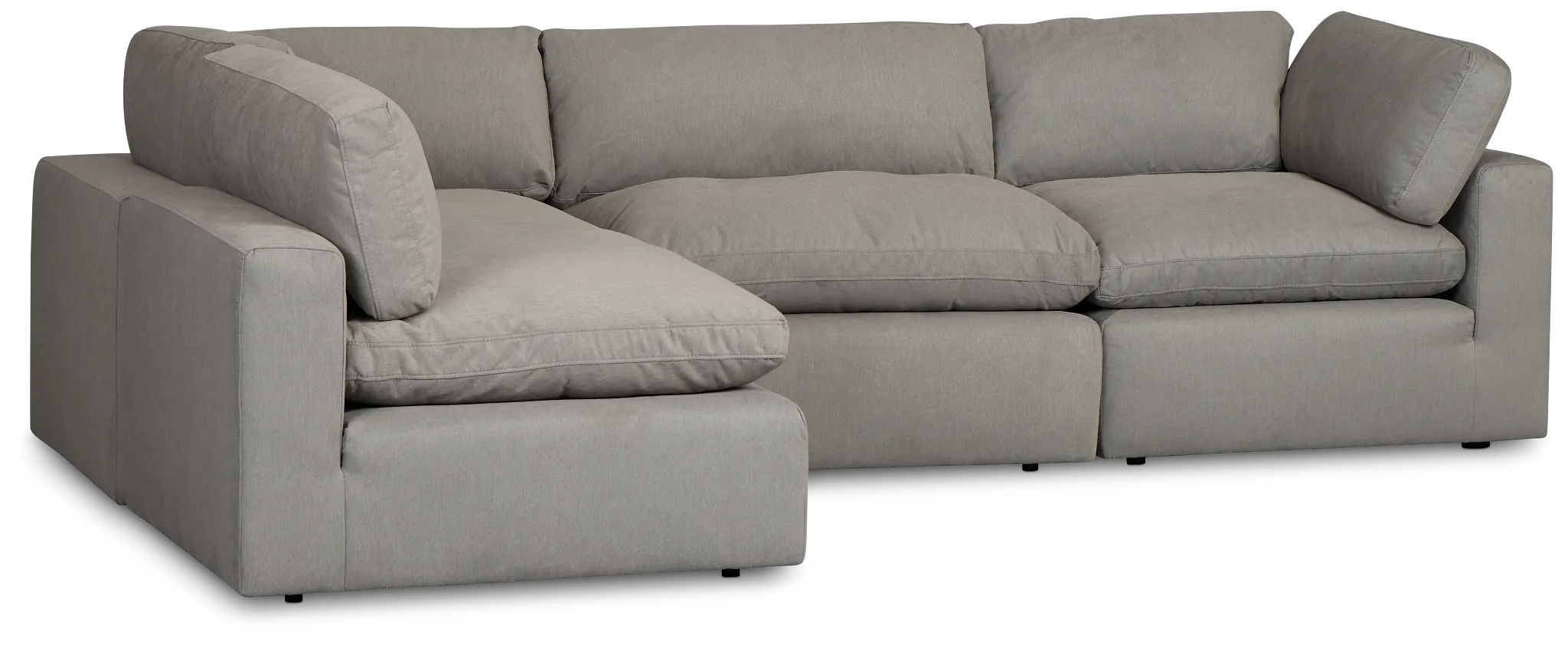 Grant Light Gray Fabric 4-piece Modular Sectional