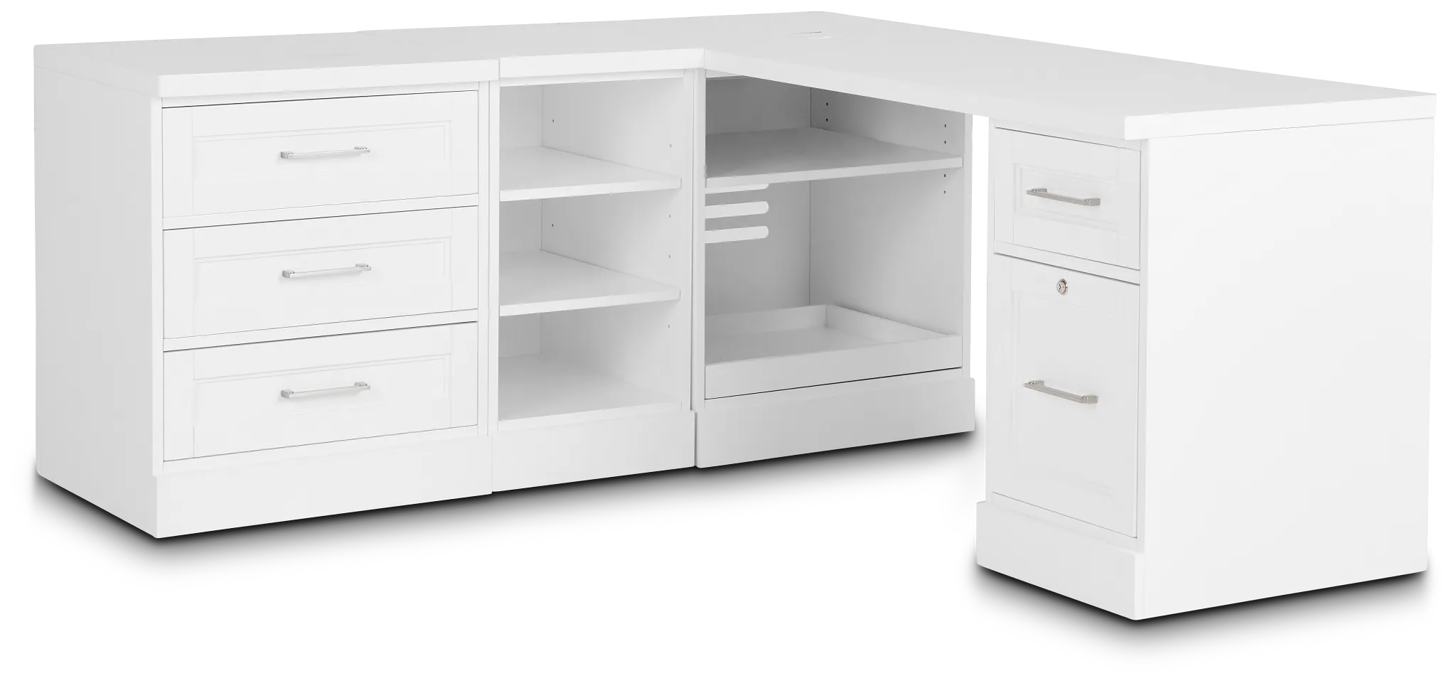 Newport White L Desk