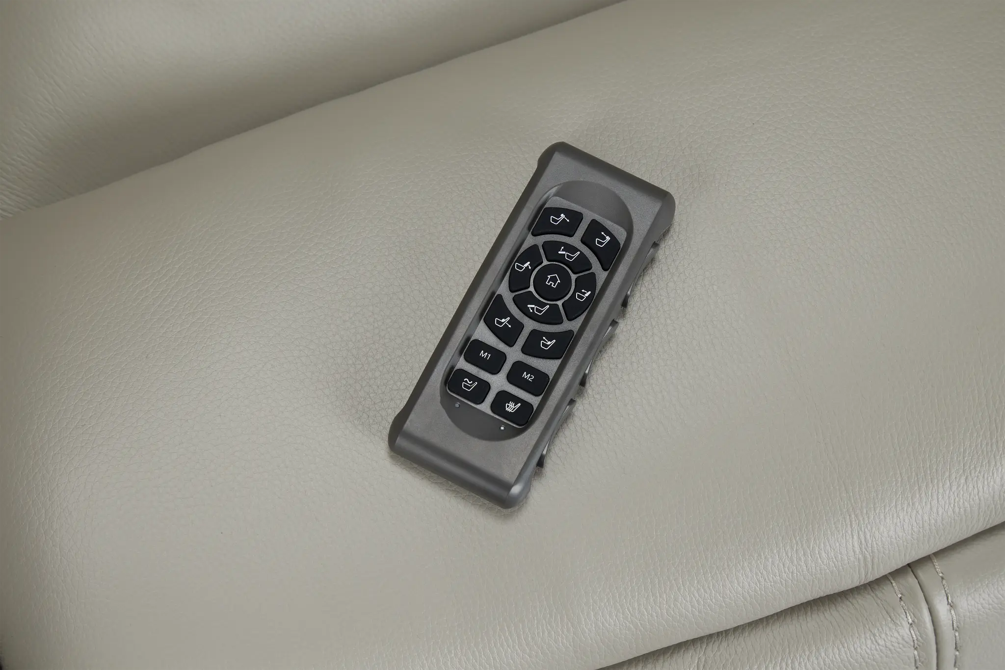 Preston Light Gray Lthr/vinyl Power Recliner With Heat And Massage Preston Light Gray Lthr/vinyl Power Recliner With Heat And Massage