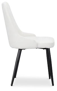 Andover White Curved Upholstered Side Chair