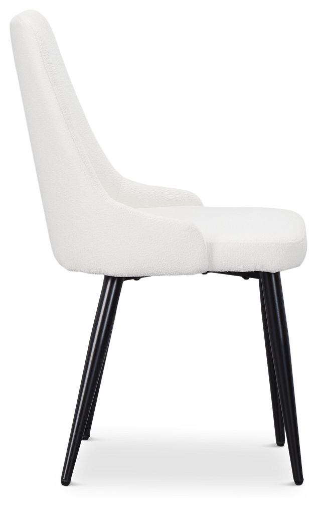 Andover White Curved Upholstered Side Chair