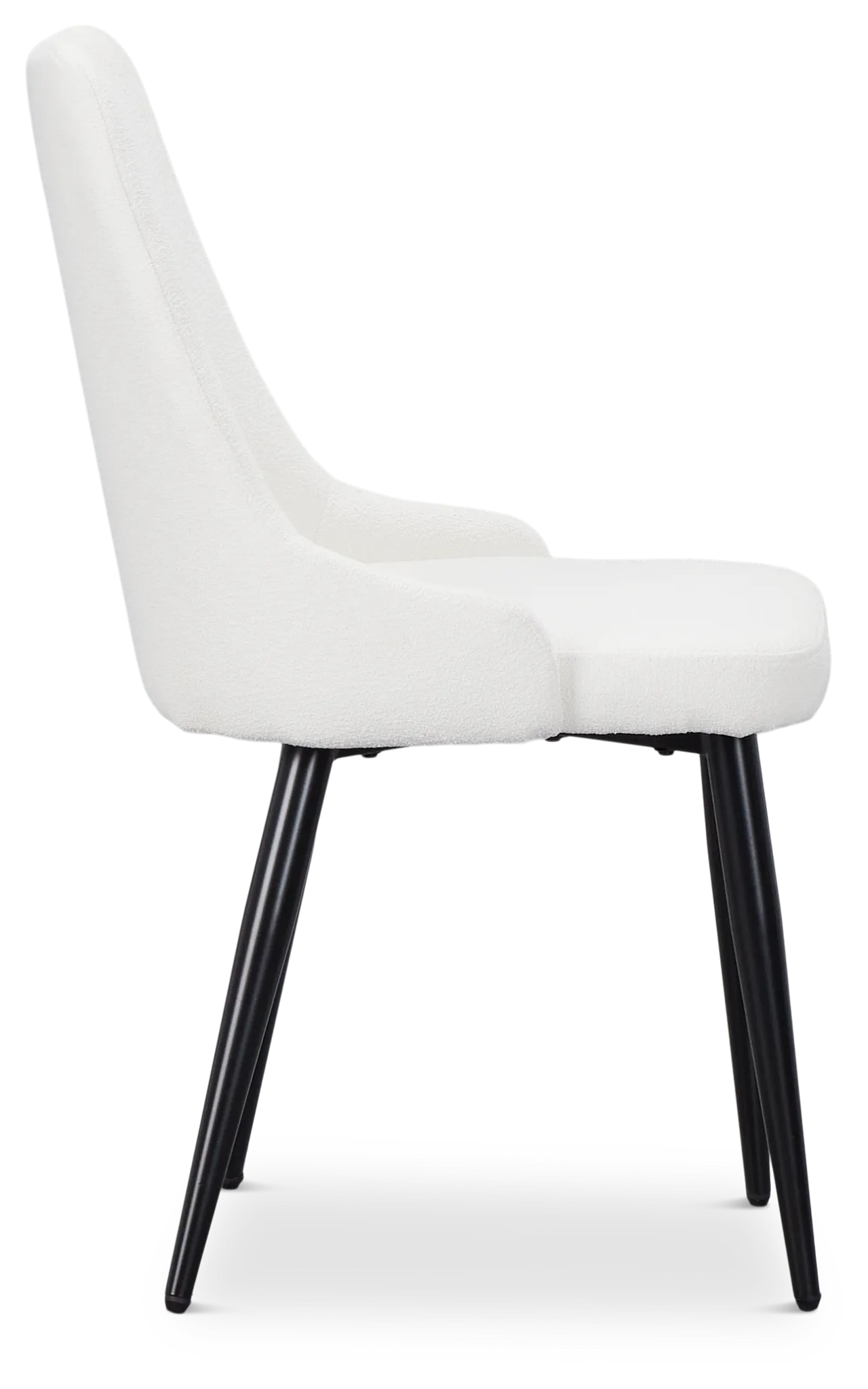 Andover White Curved Upholstered Side Chair