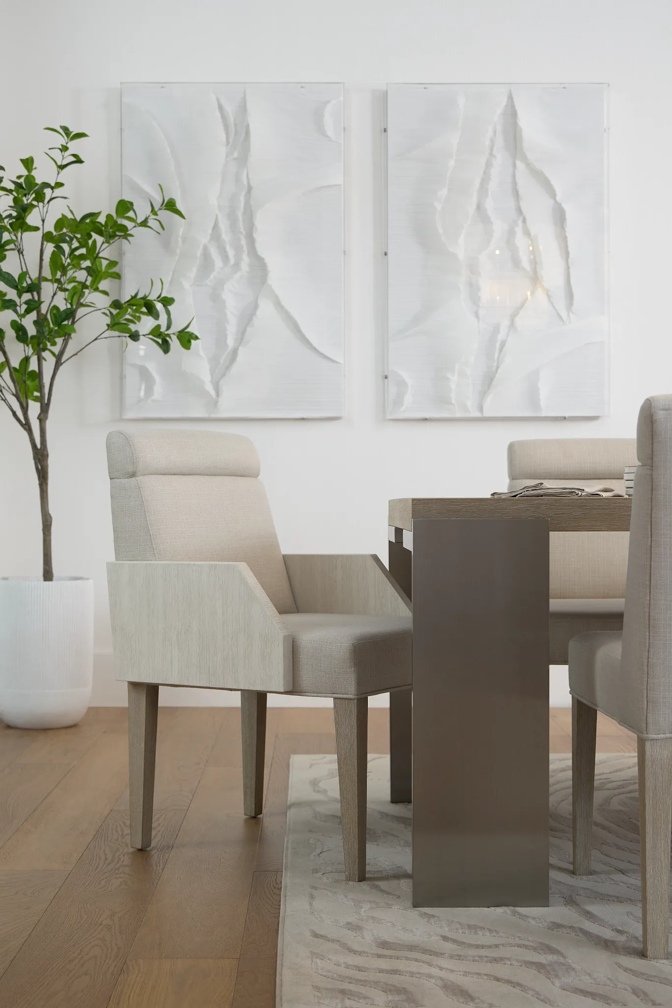 Miramar Light Tone Upholstered Arm Chair