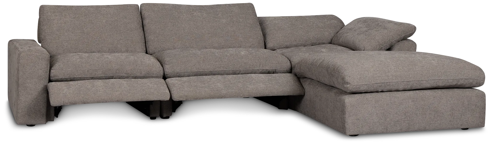 Drift Dark Gray Fabric Small Dual Power Right Bumper Sectional