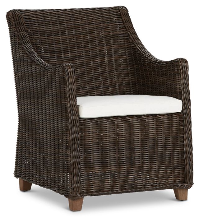 Canyon Dark Brown White Woven Arm Chair (2)