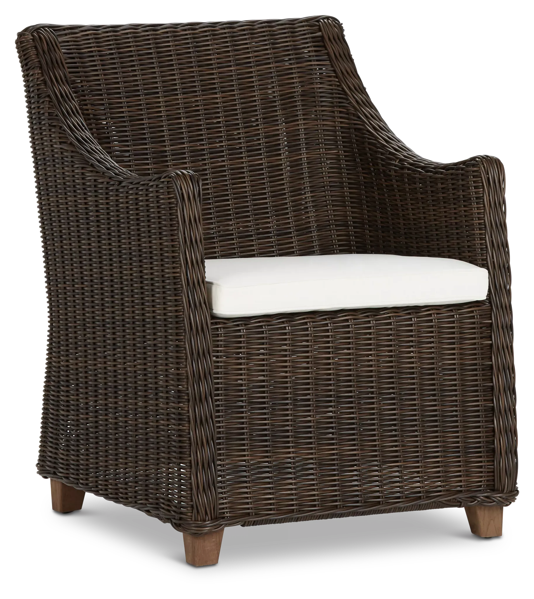 Canyon Dark Brown White Woven Arm Chair