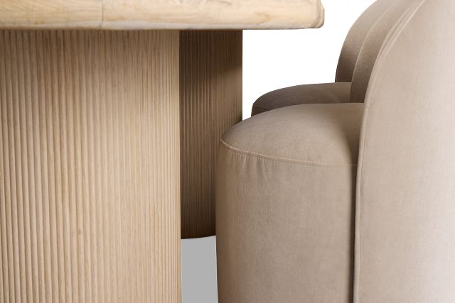Clayton Light Tone Oval Table & 4 Upholstered Chairs