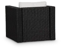 Montecito Black Swivel Chair With Light Beige Cushions