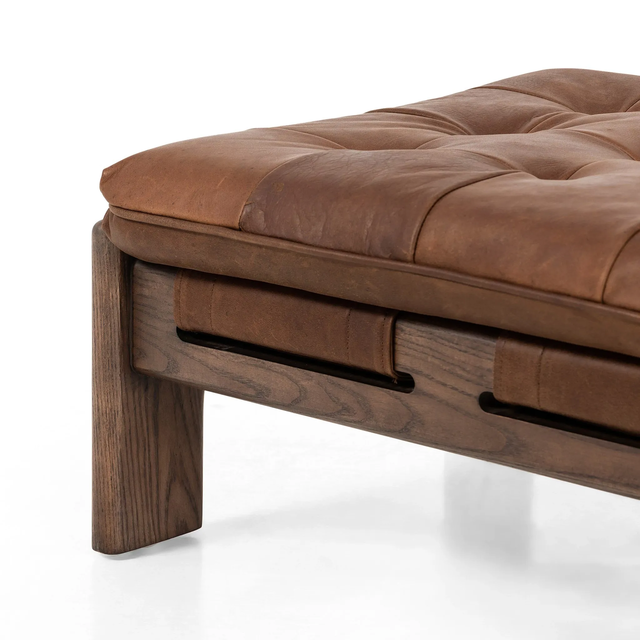 Ferda Brown Lthr/vinyl Ottoman