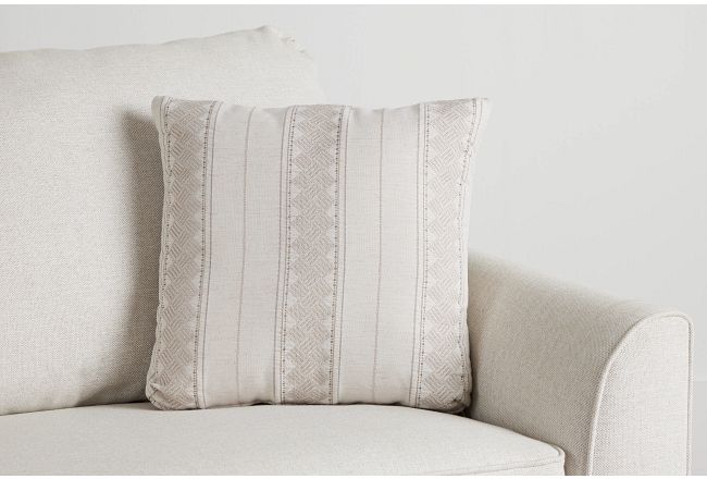 Hermione Beige Fabric 18" Accent Pillow