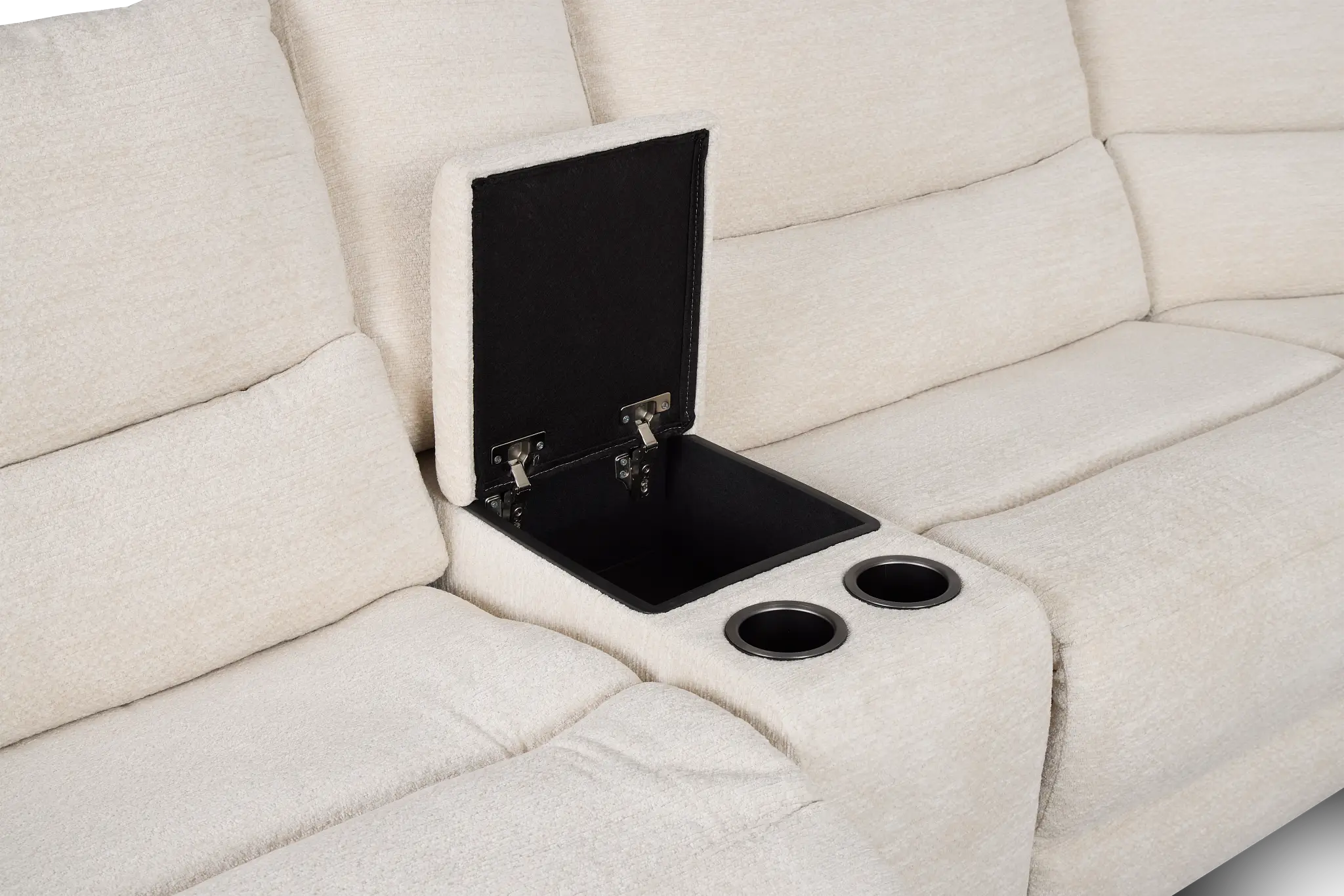 Bennett Light Beige Fabric Large Dual Power Reclining Two-arm Sectional Bennett Light Beige Fabric Large Dual Power Reclining Two-arm Sectional