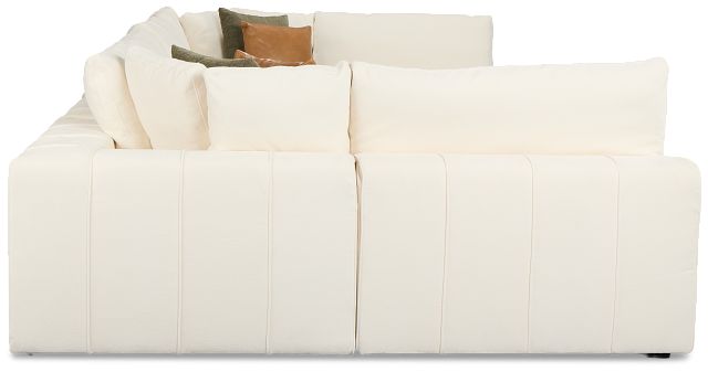 Cruz White Fabric 8-piece Pit Sectional