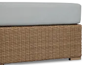 Montecito Light Tone Large Ottoman With Light Blue Cushions