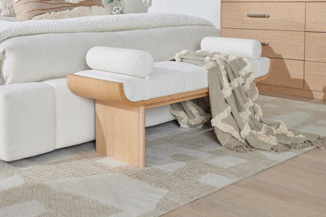 Malibu Light Tone Upholstered Bench