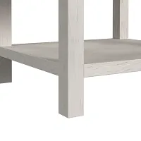 Sansa White Square End Table