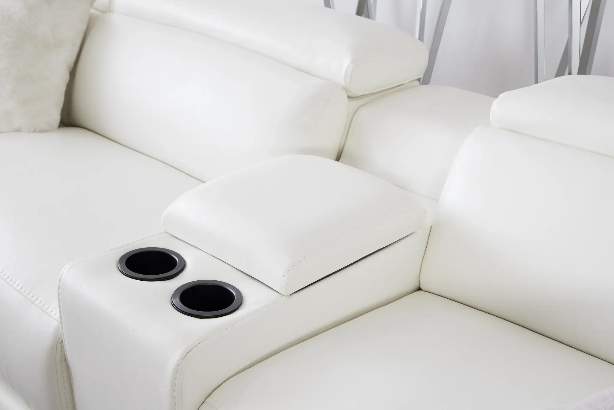 Lombardy White Micro Medium Triple Power 2-arm Sectional Lombardy White Micro Medium Triple Power 2-arm Sectional